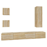 TV Cabinet Set Set of 5 Sonoma Oak Engineered Wood Large 3114448