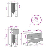 3 Piece Bathroom Cabinet Set HOORN Concrete Grey 3417795