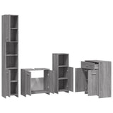 4 Piece Bathroom Furniture Set Grey Sonoma Engineered Wood 3154410