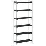 Bookcase 6-Tier Black 80x30x188 cm Engineered Wood 837682