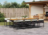 Garden Dining Set Black and Cream White 3211287