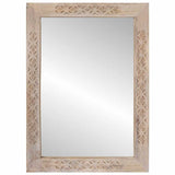 Wall Mirror Bleached White 70 x 50 cm Engineered Wood and Glass 4018147