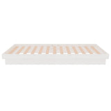 Bed Frame without Mattress White Solid Wood Single 819938