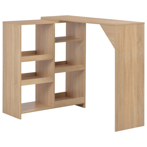 ZNTS Bar Table with Moveable Shelf Oak 138x39x110 cm 280224