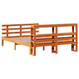 Bed Frame with Headboard without Mattress Wax Brown 150x200 cm King Size 3306131