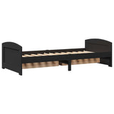 Day Bed with 2 Drawers without Mattress IRUN Black 90x200 cm 3314678