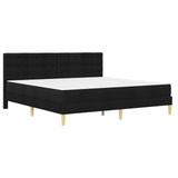Bed Frame with Mattress Black 180 x 200 cm Fabric 3415267