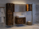 Bathroom Cabinet Set 5 pcs Smoked Oak Engineered Wood 3407315