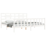 Bed Frame without Mattress White 200x200 cm Solid Wood Pine 3192577