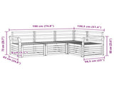Sofa Sets 4 pcs White 190 x 130.5 x 73 cm Solid Acacia Wood 3391754