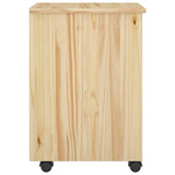 Rolling Cabinet Brown 34 x 39 x 56 cm Solid Pine Wood 42032388