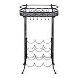Wine Rack with Glass Holder for 9 Bottles Metal 240940