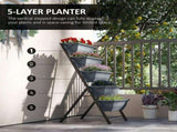 5-Tier Raised Garden Bed, Vertical Ladder Plant Stand with 5 Removable Boxes, Drainage Holes and T3398P377638