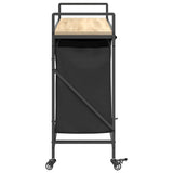Laundry Basket 3 Compartments with Wheels Sonoma Oak 859091