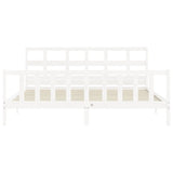 Bed Frame without Mattress White 200x200 cm Solid Wood Pine 3193032