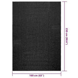 Rug ZIZUR Anthracite 160x230 cm Jute Look Indoor and Outdoor 4010336