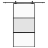 Sliding Door with Hardware Set Black 102.5x205 cm Tempered Glass 3375879