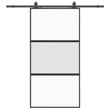 Sliding Door with Hardware Set Black 102.5x205 cm Tempered Glass 3375879