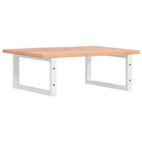 Basin Shelf Wall Mounted Steel and Solid Wood Oak 3302604