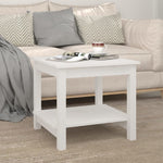 ZNTS Coffee Table White 50x50x45 cm Solid Wood Pine 822278