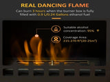 Free Standing Ethanol Fireplace, Bioethanol Heater Stove Fire with 0.9L Tank, 3 Hours Burning Time, T3398P378804