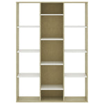 ZNTS Room Divider/Book Cabinet White and Sonoma Oak 100x24x140 cm Engineered Wood 800446