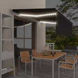 3069424 Manual Retractable Awning with Blind&LED 4x3m Anthracite