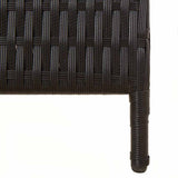 Room Divider 4 Panels Black Poly Rattan 365360