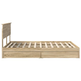Storage Bed with Drawer Sonoma Oak 150 x 200 cm Engineered Wood 3408447