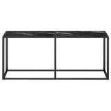 Console Table Black Marble 180x35x75.5cm Tempered Glass 331685