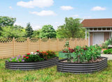 Set of Two 181 x 93cm Steel Planters - Dark Grey T3398P377569