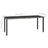 9 Piece Outdoor Dining Set with Cushions Poly Rattan Grey 3100406