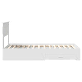 Bed Frame with Headboard White 90 x 200 cm Engineered Wood 3410035