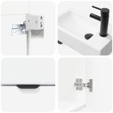 Bathroom Vanity Unit with Tap White 45.5 x 22.5 x 84 cm 889433