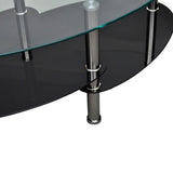 Coffee Table Black Tempered glass, Metal Medium Stylish Design 240509