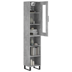 Highboard Concrete Grey 34.5x34x180 cm Engineered Wood 3199389