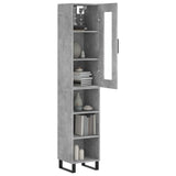 Highboard Concrete Grey 34.5x34x180 cm Engineered Wood 3199389