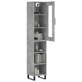 Highboard Concrete Grey 34.5x34x180 cm Engineered Wood 3199389