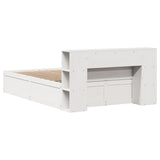 Bed Frame without Mattress White 135x190 cm Double Solid Wood Pine 3323426