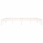 Bed Frame without Mattress White Solid Wood Pine 140x200cm 810366
