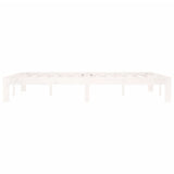Bed Frame without Mattress White Solid Wood Pine 140x200cm 810366