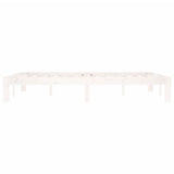 Bed Frame without Mattress White Solid Wood Pine 140x200cm 810366
