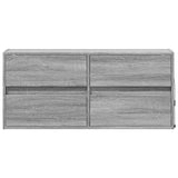 TV Wall Cabinet with LED Lights Grey Sonoma 100x31x45 cm 852297