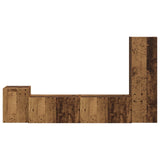 TV Cabinet Set Wall-mounted 4 pcs Old Wood Engineered Wood 3409004