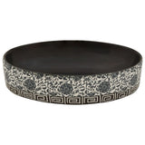 Countertop Basin Black and Blue Oval 56.5x36.5x13.5 cm Ceramic 155114