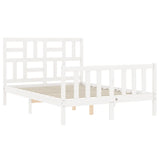 Bed Frame without Mattress White 140x200 cm Solid Wood Pine 3193077