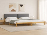 Bed Frame with Upholstered Headboard Whitewash and Light Grey 3405037
