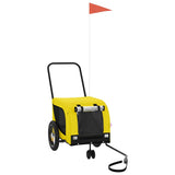 Pet Bike Trailer Yellow and Black Oxford Fabric and Iron 94015