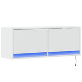 TV Wall Cabinet with LED Lights White 100x31x35 cm 852362