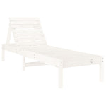 ZNTS Sun Lounger White 199.5x60x74 cm Solid Wood Pine 825067